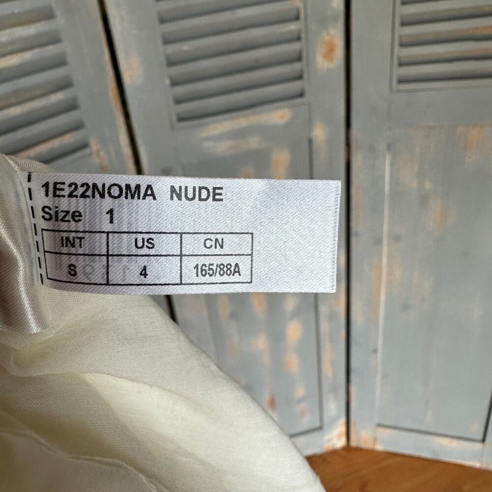 Ba&sh Noma On/Off Shoulder Maxi Dress Nude Sz 4 NWOT - Picture 13 of 16